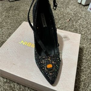 Cape Robbin Black Sparkle Women's Heels